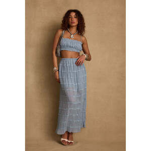 12th Tribe Azure Baby Blue Maxi Skirt and top set Size MM